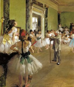 Riproduzione del quadro 'La classe di danza' di Edgar Degas